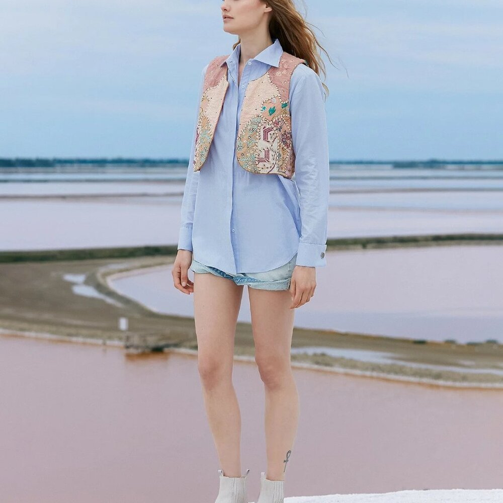 NWT Mes Demoiselles Paris 275 € New Manipura Embroidered Beaded Cropped Vest - Picture 5 of 16